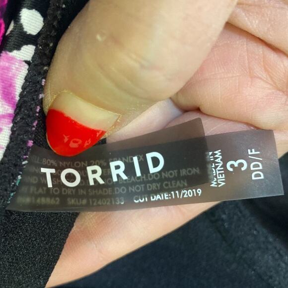 Torrid Black & White Leopard Underwire One-Piece Swimsuit SIZE 3 DD/F Size 3X - Picture 9 of 11